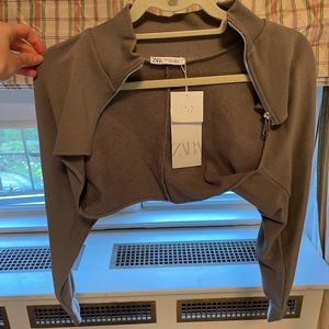 Zara Cropped Sweatshirt Shrug